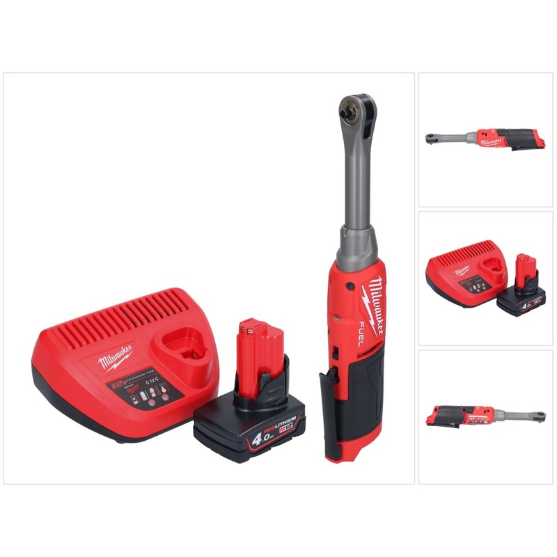 Milwaukee M12 FHIR14LR-401 batera de trinquete de alta velocidad 12 V 47 Nm 1/4" sin escobillas + 1x batera 4,0 Ah + cargador