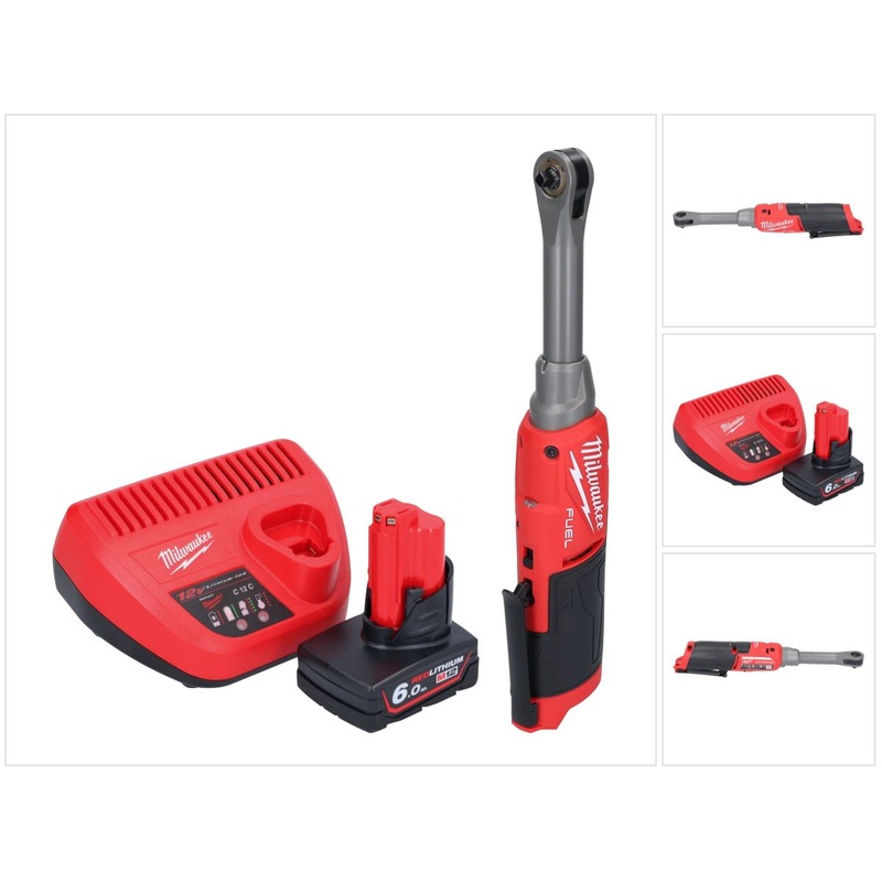 Milwaukee M12 FHIR14LR-601 carraca de alta velocidad a batera 12 V 47 Nm 1/4" sin escobillas + 1x batera 6,0 Ah + cargador