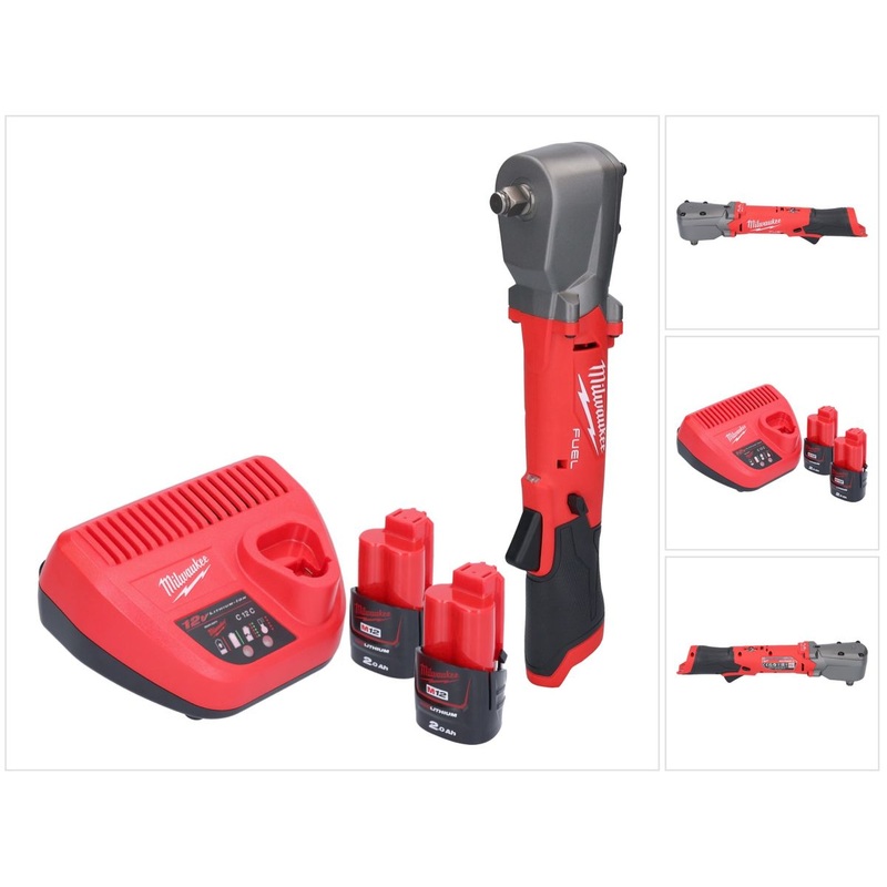 Milwaukee M12 FRAIWF12-202 llave de impacto angular a batera 12 V 1/2" 270 Nm sin escobillas + 2x batera 2,0 Ah + cargador
