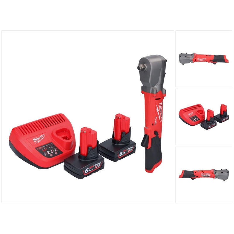 Milwaukee M12 FRAIWF12-602 llave de impacto angular a batera 12 V 1/2" 270 Nm sin escobillas + 2x bateras 6,0 Ah + cargador