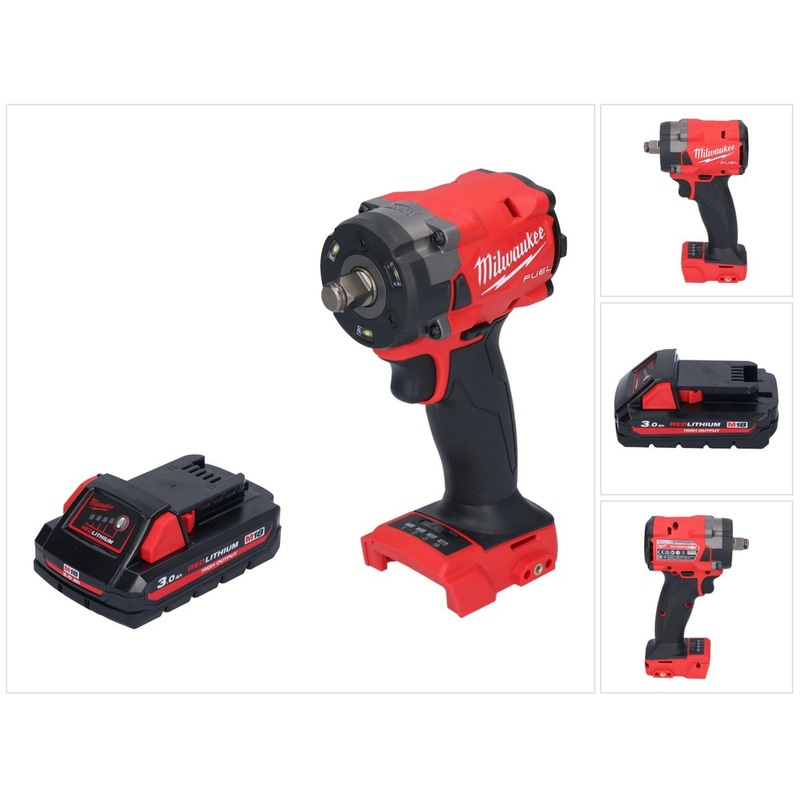 Milwaukee M18 FIW2F12-301 llave de impacto inalmbrica 18 V 339 Nm 1/2" sin escobillas + 1x batera 3,0 Ah - sin cargador