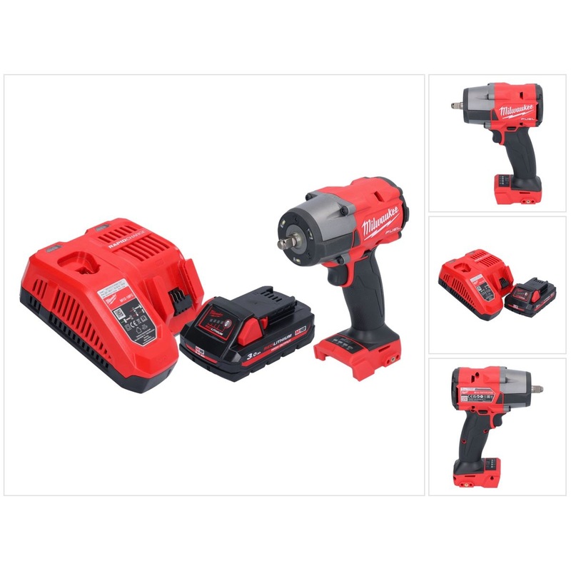Milwaukee M18 FMTIW2F38-301 llave de impacto inalmbrica 18 V 745 Nm 3/8" sin escobillas + 1x batera 3,0 Ah + cargador