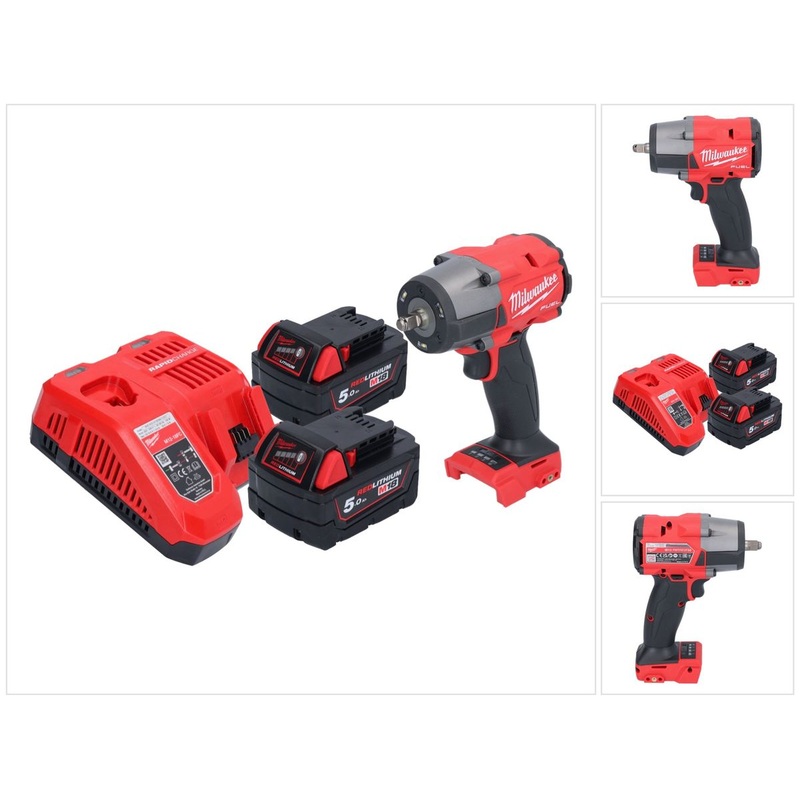 Milwaukee M18 FMTIW2F38-502 llave de impacto inalmbrica 18 V 745 Nm 3/8" sin escobillas + 2x batera 5,0 Ah + cargador