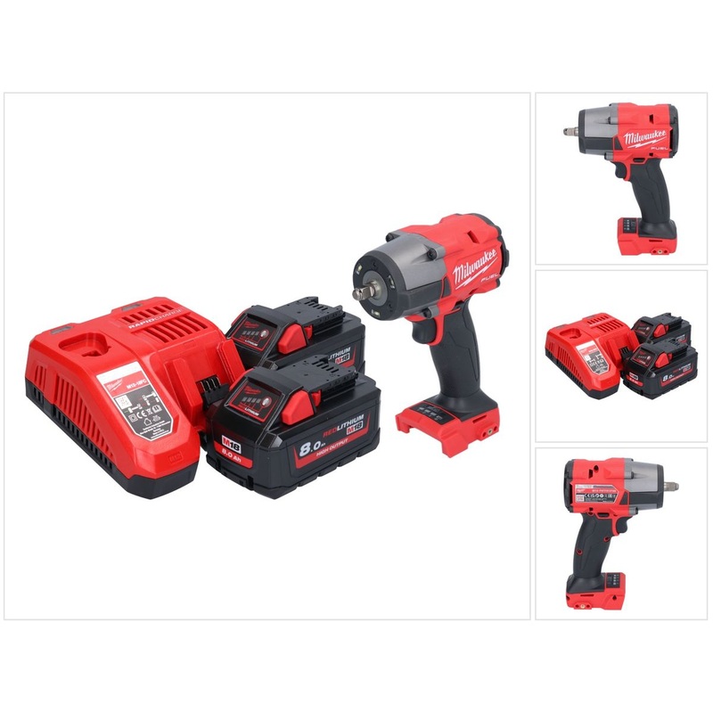 Milwaukee M18 FMTIW2F38-802 llave de impacto inalmbrica 18 V 745 Nm 3/8" sin escobillas + 2x batera 8,0 Ah + cargador