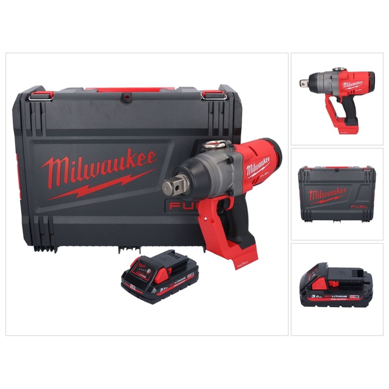 Milwaukee M18 ONEFHIWF1-301X Llave de impacto inalmbrica 18 V 2033 Nm 1 sin escobillas + 1x batera 3,0 Ah + caja HD - sin cargador