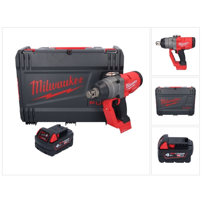 Milwaukee M18 ONEFHIWF1-401X Llave de impacto inalmbrica 18 V 2033 Nm 1 sin escobillas + 1x batera 4,0 Ah + caja HD - sin cargador