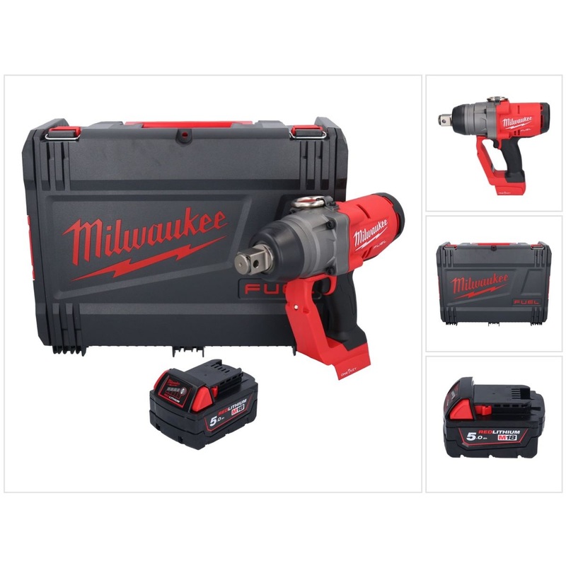 Milwaukee M18 ONEFHIWF1-501X Llave de impacto inalmbrica 18 V 2033 Nm 1 sin escobillas + 1x batera 5,0 Ah + caja HD - sin cargador