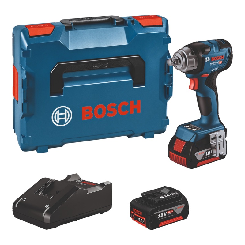 Atornillador de impacto inalmbrico Bosch GDS 18 V HC 330 Nm (06019L5003) + L-Boxx + 2x bateras 5,0 Ah + cargador