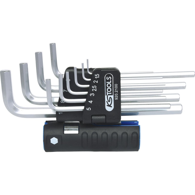KS TOOLS Juego de llaves Allen 3 en 1, 10 piezas de largo ( 920.2100 )