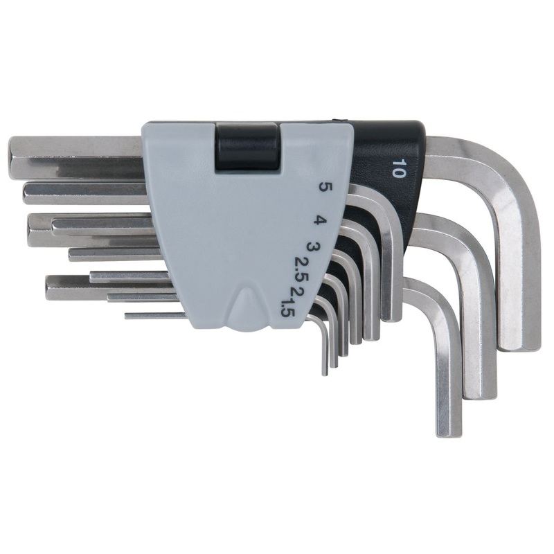 KS TOOLS Juego de llaves Allen de acero inoxidable, 9 piezas (964.0320)