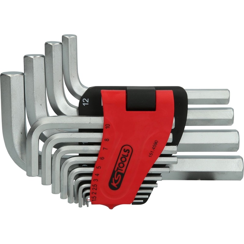 KS TOOLS Juego de llaves Allen, en soporte plegable, 14 piezas 1,5-19 mm ( 151.4590 )