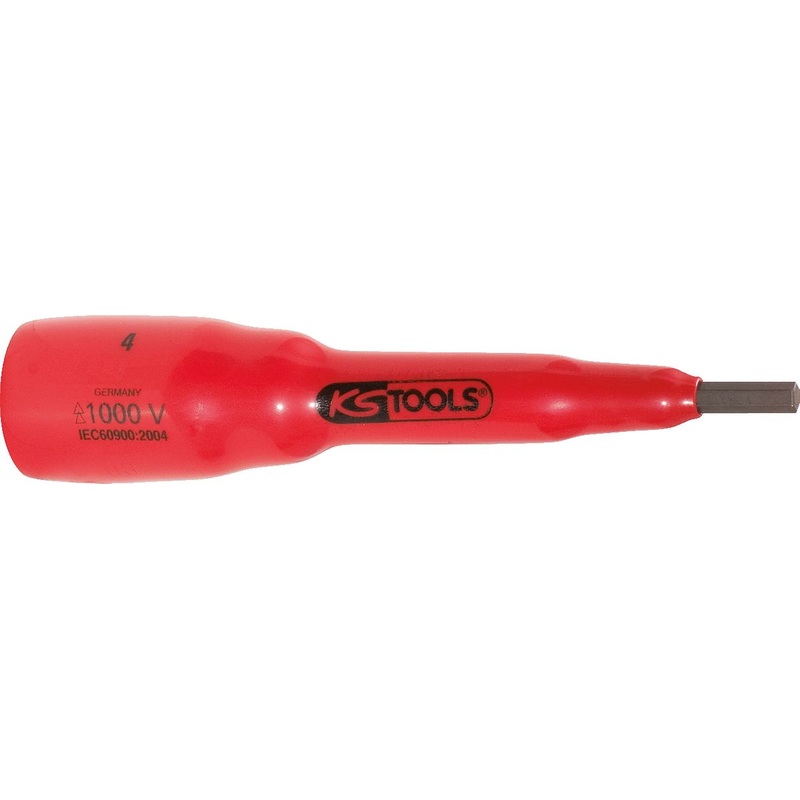 KS TOOLS Vaso con punta de 3/8" con aislamiento protector para tornillos con hexgono interior, 4 mm, 116 mm de largo ( 117.3867 )