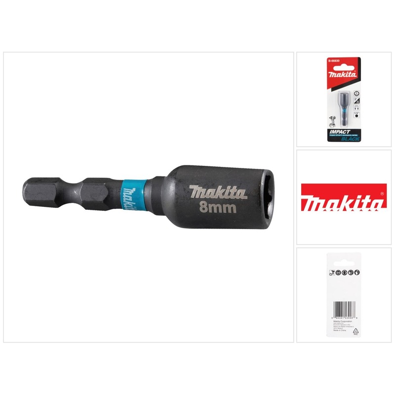 Makita B-66830 Llave de vaso SW8 50 mm 1/4" Impacto Negro