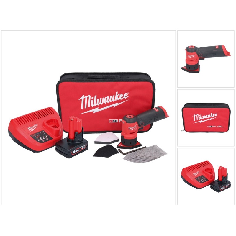Amoladora puntual a batera Milwaukee M12 FDSS-401B 12 V 88,8 x 63,5 mm + 1x batera 4,0 Ah + cargador
