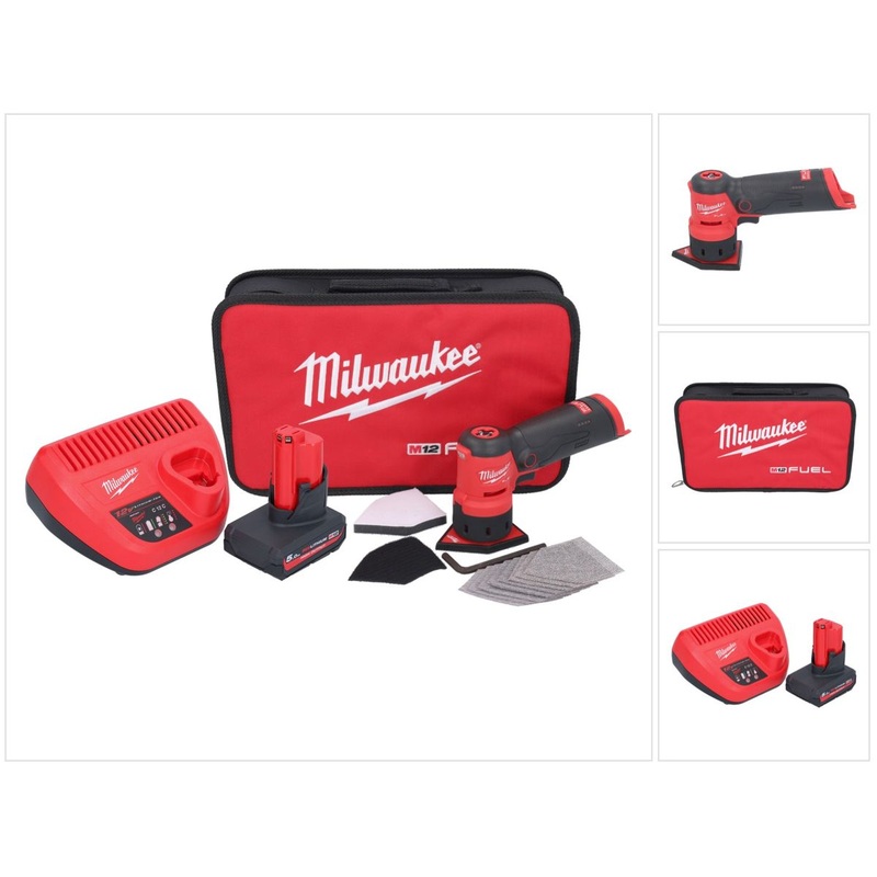 Amoladora puntual a batera Milwaukee M12 FDSS-501B 12 V 88,8 x 63,5 mm + 1x batera 5,0 Ah + cargador