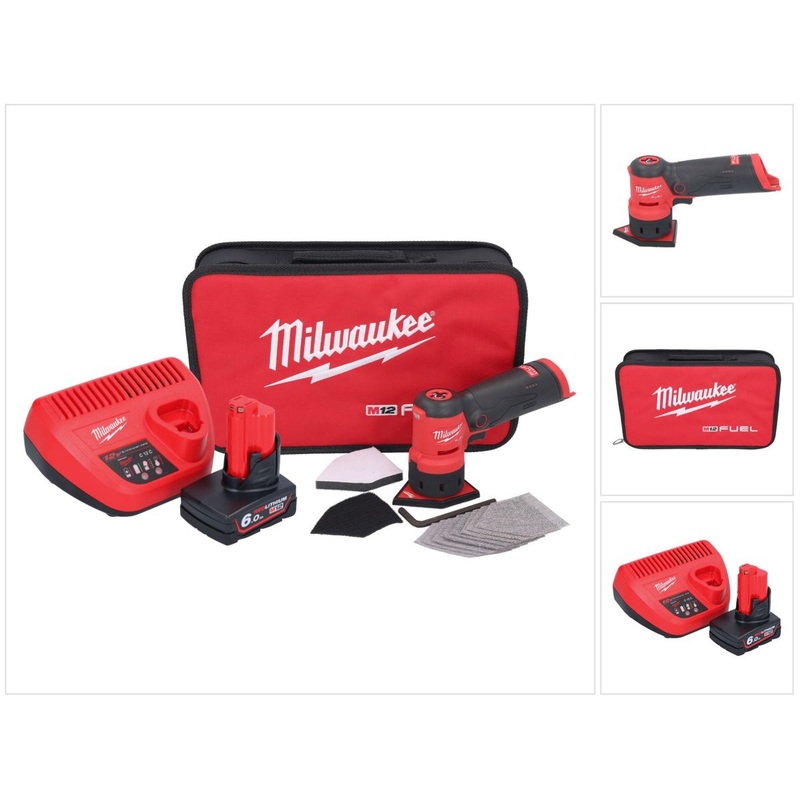 Amoladora puntual a batera Milwaukee M12 FDSS-601B 12 V 88,8 x 63,5 mm + 1x batera 6,0 Ah + cargador