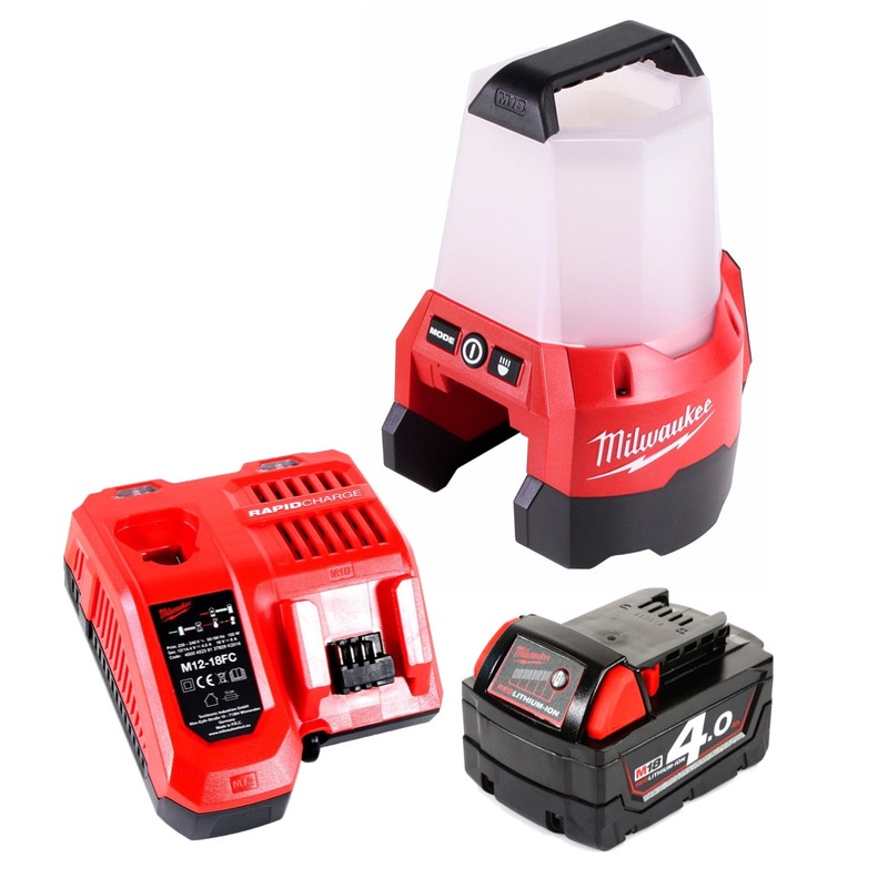 Foco de construccin a batera Milwaukee M18 TAL-401C Lmpara de iones de litio de 18 V + 1 batera de 4,0 Ah + cargador
