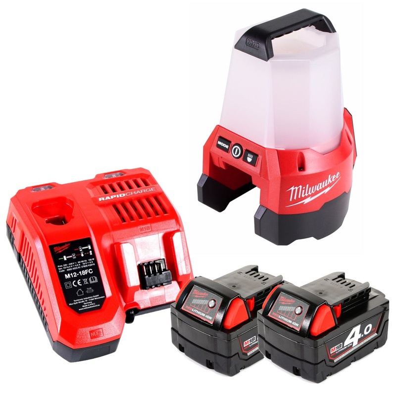 Foco de construccin a batera Milwaukee M18 TAL-402C Lmpara de iones de litio de 18 V + 2 bateras de 4,0 Ah + cargador
