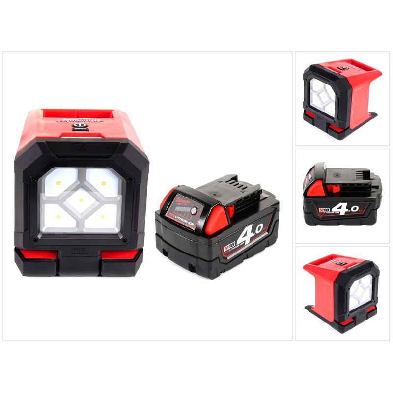 Foco de construccin Milwaukee M18 PAL-401, lmpara con batera de iones de litio de 18 V + 1 batera de 4,0 Ah, sin cargador