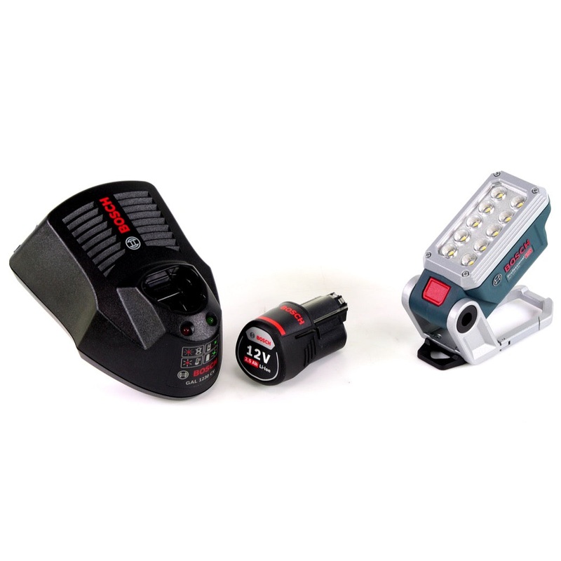 Lmpara de batera Bosch GLI 12V-330 DeciLED + 1 batera de 2,5 Ah + cargador