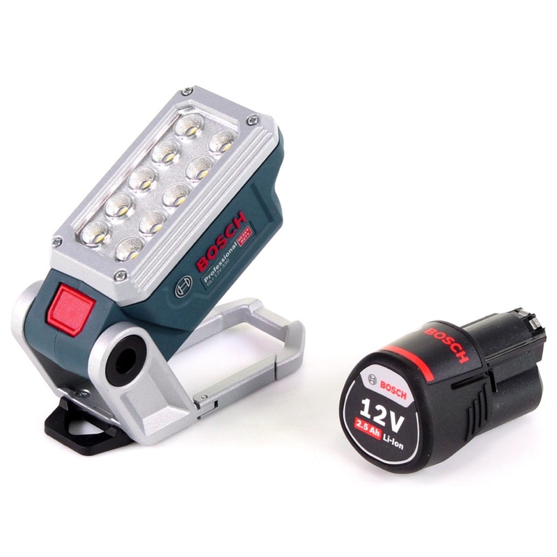 Lmpara de batera Bosch GLI 12V-330 DeciLED + 1 batera de 2,5 Ah - sin cargador