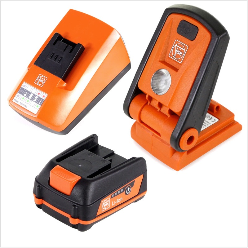 Lmpara LED FEIN ALED 12 bateras 12-18V + 1x batera 3.0Ah 12V + cargador ALG 50