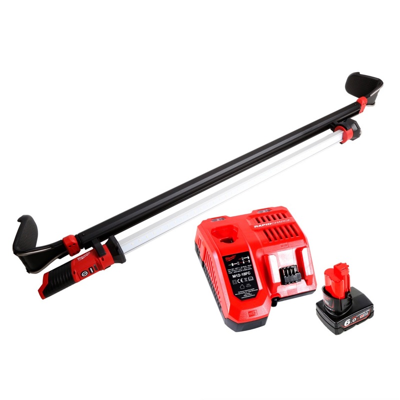 Luz de cap con batera LED Milwaukee M12 UHL-601C 12 V Li-Ion + 1 batera de 6,0 Ah + cargador
