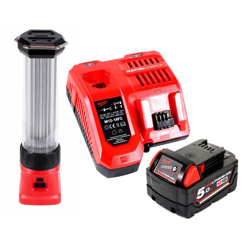Milwaukee M18 LL-501C Linterna LED con batera 18 V Li-Ion + 1 batera de 5,0 Ah + cargador