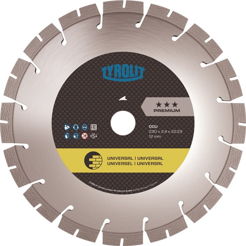 Disco de corte diamantado TYROLIT DCU Premium  230 mm, dimetro 22,23 mm (4000845042)