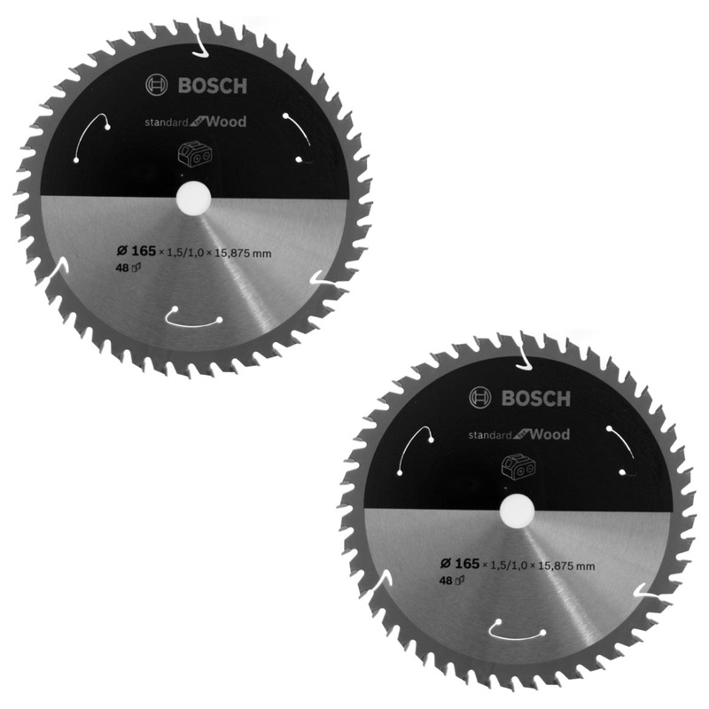 Hoja de sierra circular Bosch Estndar para madera 165 x 1,5 x 15,875 mm 48 dientes (2x 2608837683)
