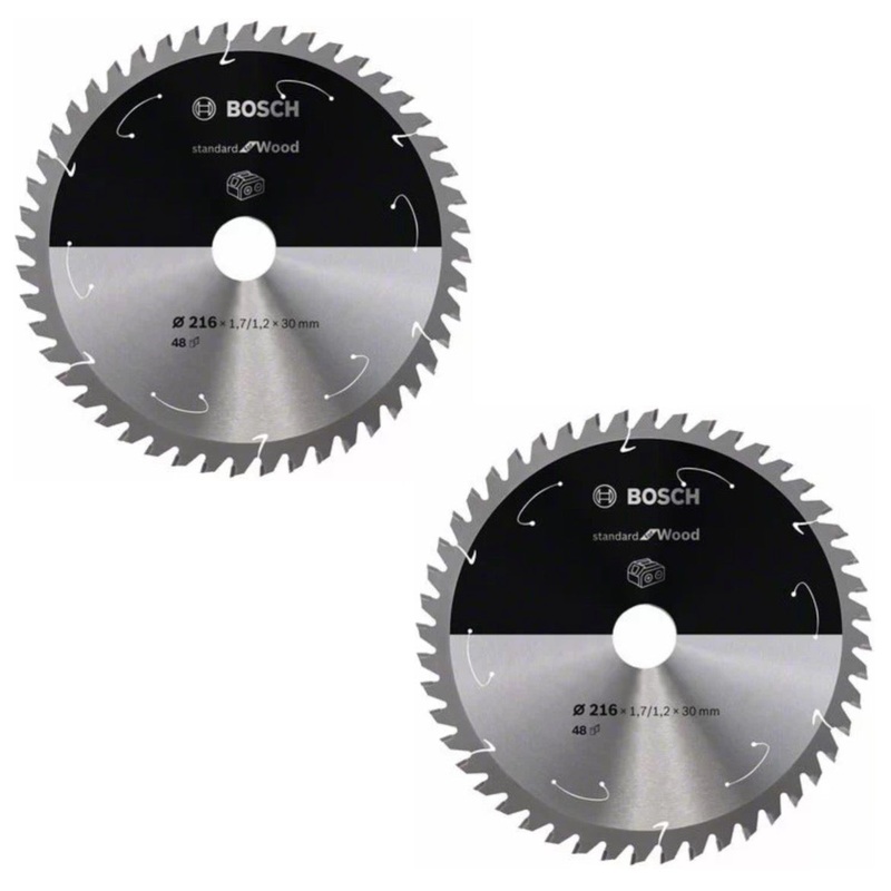 Hoja de sierra circular Bosch Estndar para madera 216 x 1,7 x 30 mm 48 dientes (2x 2608837723)