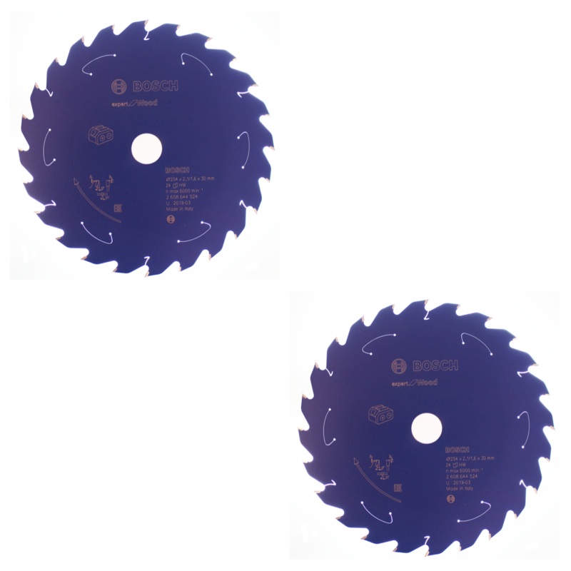 Hoja de sierra circular Bosch Expert para madera 254 x 1,6 x 30 mm 24 dientes para madera (2x 2608644524)