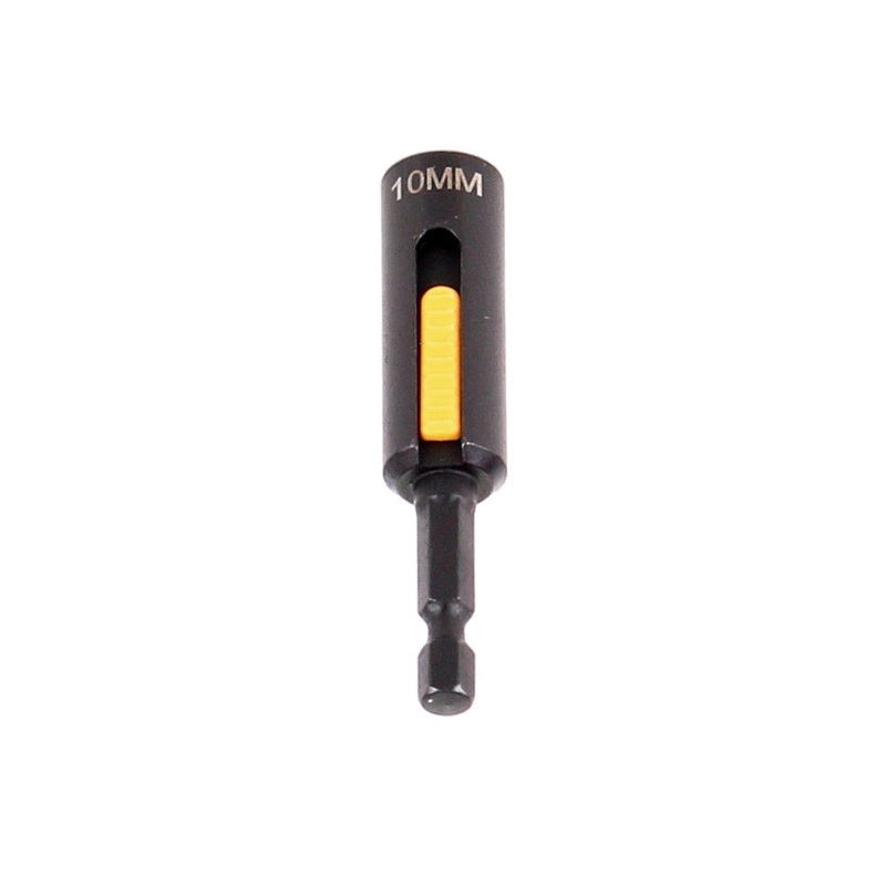 Llave de vaso DeWalt DT 7440, hexgono exterior de 10 mm, longitud de 75 mm, soporte magntico permanente, funcin de limpieza fcil, accionamiento de 1/4"